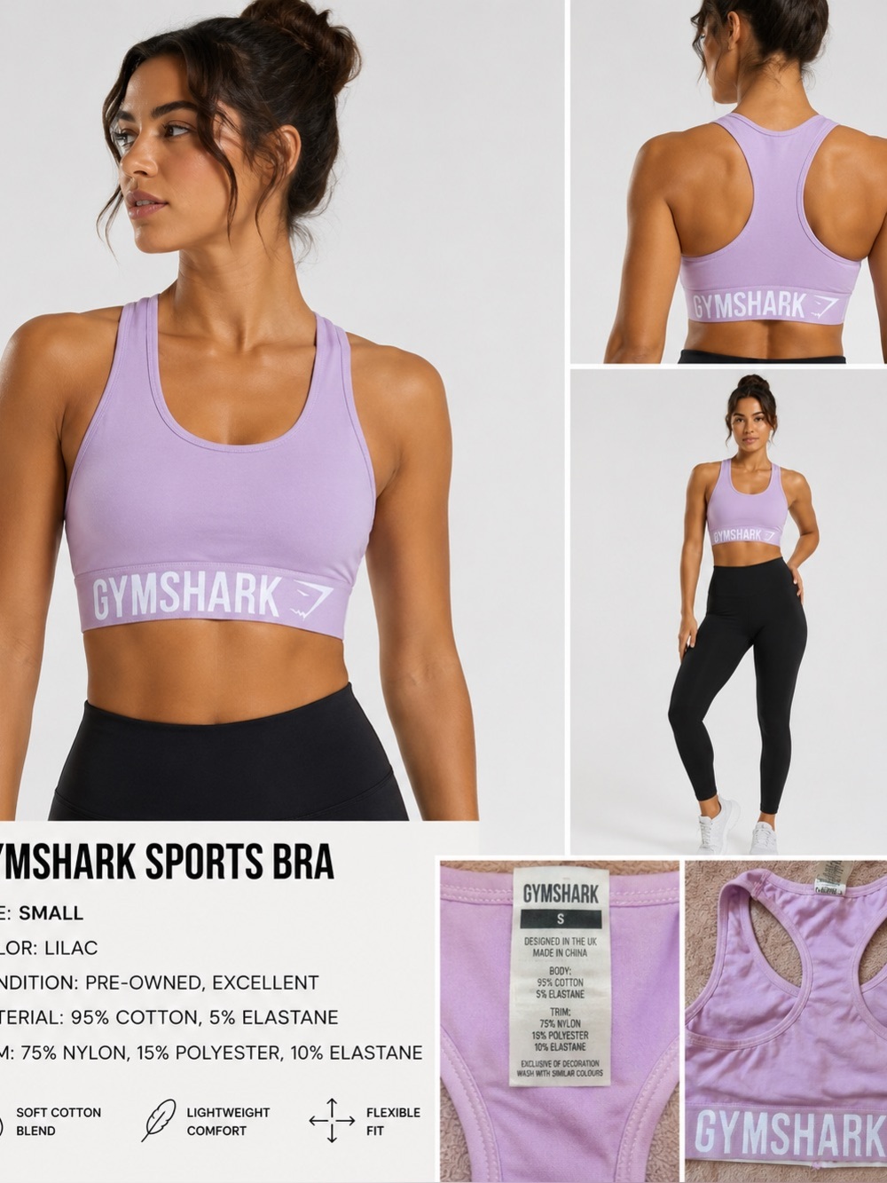 GYMSHARK sports bra sz S